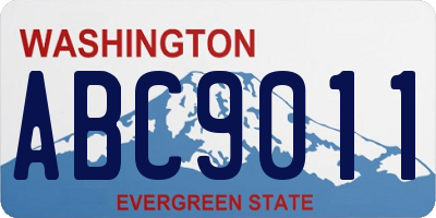 WA license plate ABC9011