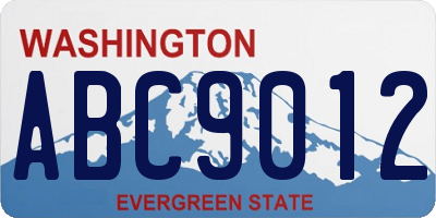 WA license plate ABC9012