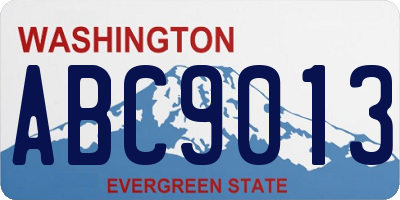 WA license plate ABC9013
