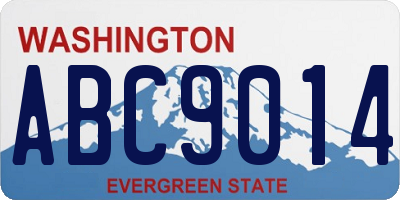 WA license plate ABC9014