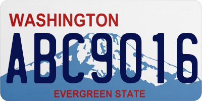WA license plate ABC9016