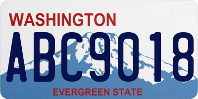 WA license plate ABC9018