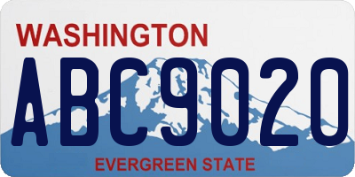 WA license plate ABC9020
