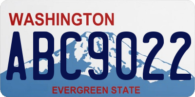 WA license plate ABC9022