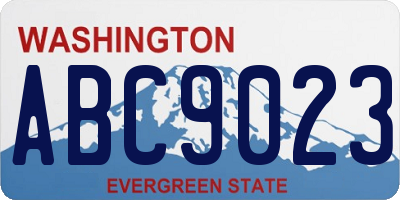 WA license plate ABC9023