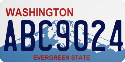 WA license plate ABC9024