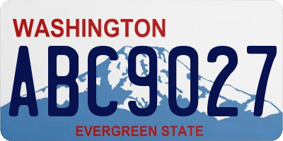 WA license plate ABC9027