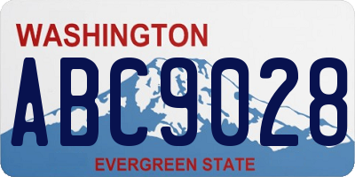 WA license plate ABC9028