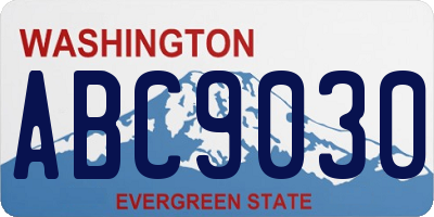 WA license plate ABC9030