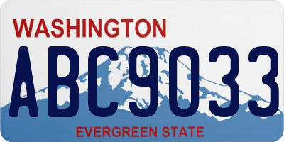 WA license plate ABC9033