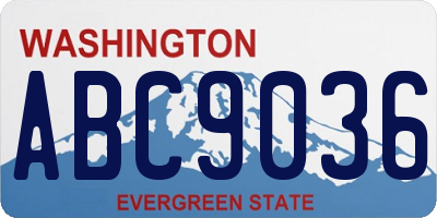 WA license plate ABC9036