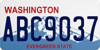 WA license plate ABC9037