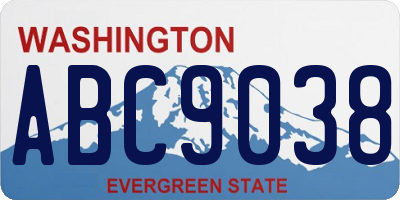 WA license plate ABC9038