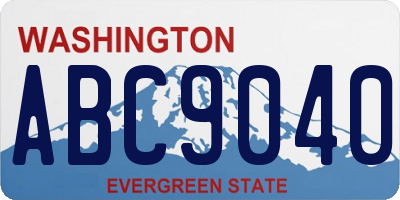 WA license plate ABC9040