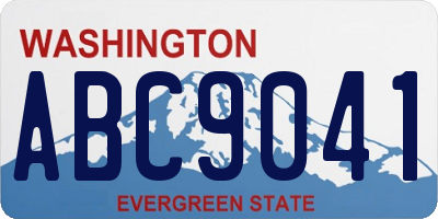 WA license plate ABC9041
