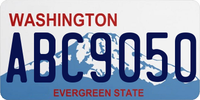 WA license plate ABC9050