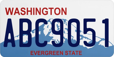 WA license plate ABC9051
