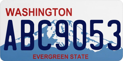 WA license plate ABC9053