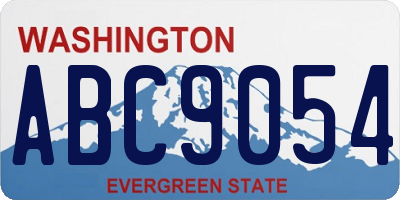 WA license plate ABC9054