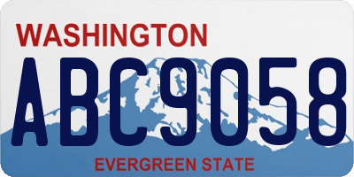 WA license plate ABC9058