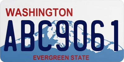 WA license plate ABC9061
