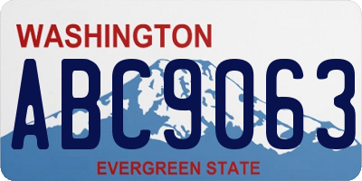 WA license plate ABC9063