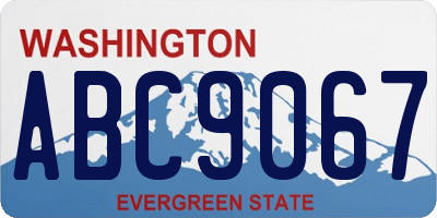 WA license plate ABC9067