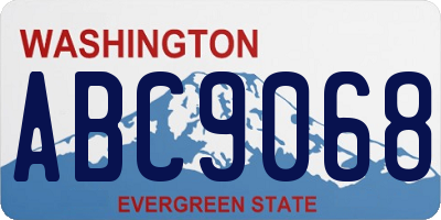 WA license plate ABC9068