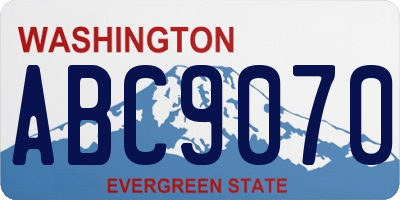 WA license plate ABC9070