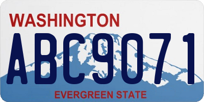 WA license plate ABC9071