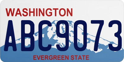 WA license plate ABC9073
