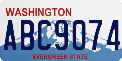 WA license plate ABC9074