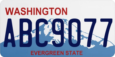 WA license plate ABC9077
