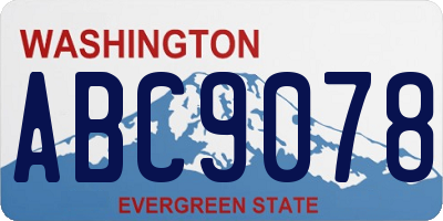 WA license plate ABC9078