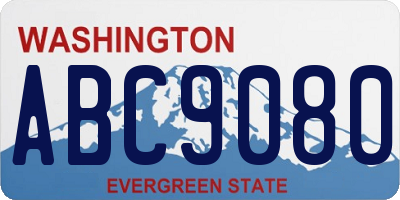 WA license plate ABC9080
