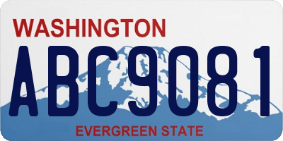 WA license plate ABC9081