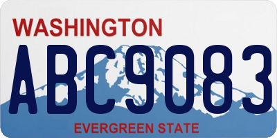 WA license plate ABC9083