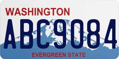 WA license plate ABC9084