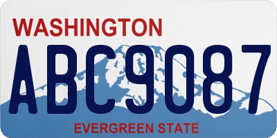 WA license plate ABC9087