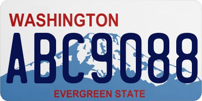 WA license plate ABC9088