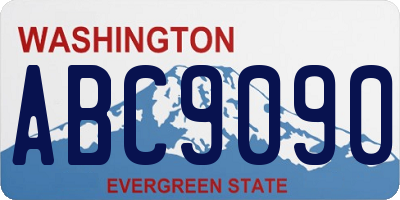 WA license plate ABC9090