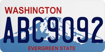 WA license plate ABC9092