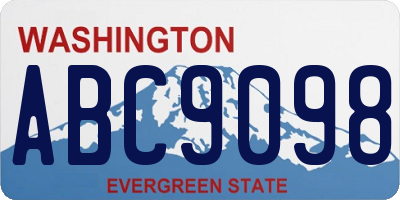 WA license plate ABC9098