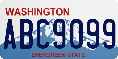 WA license plate ABC9099
