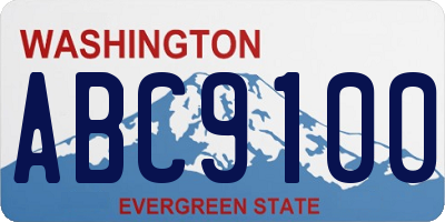 WA license plate ABC9100