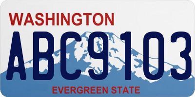 WA license plate ABC9103
