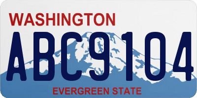 WA license plate ABC9104