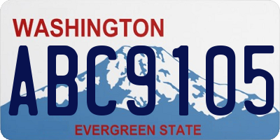 WA license plate ABC9105