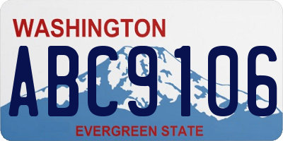 WA license plate ABC9106
