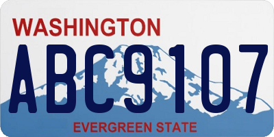 WA license plate ABC9107